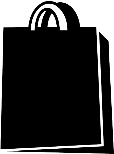 Shopping bag silhouette vinyl sticker. Customize on line. Sales and Shopping 084-0228